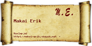 Makai Erik névjegykártya